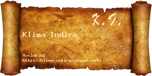 Klima Indira névjegykártya